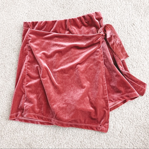 American Threads Pants - American threads velvet wrap maroon skort